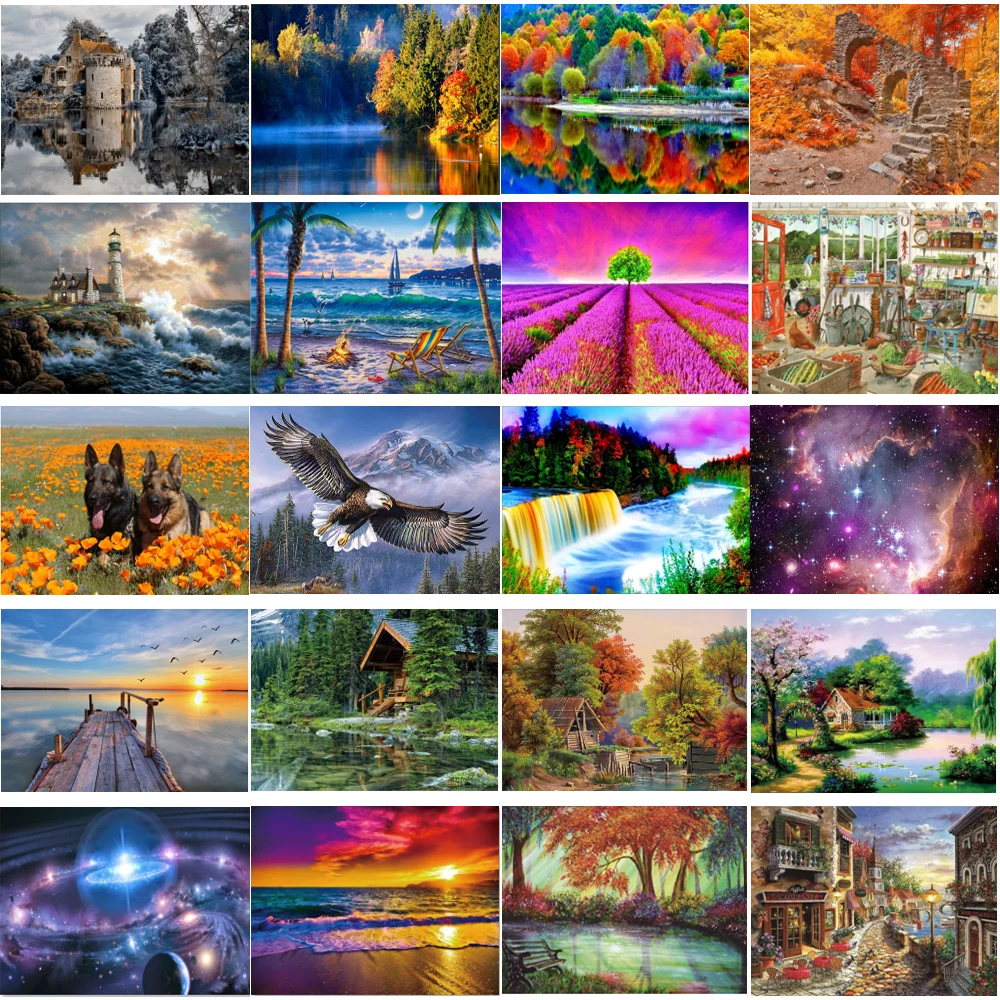 Набор для алмазной мозаики DIY5D с изображением пейзажа звездного неба|Алмазная