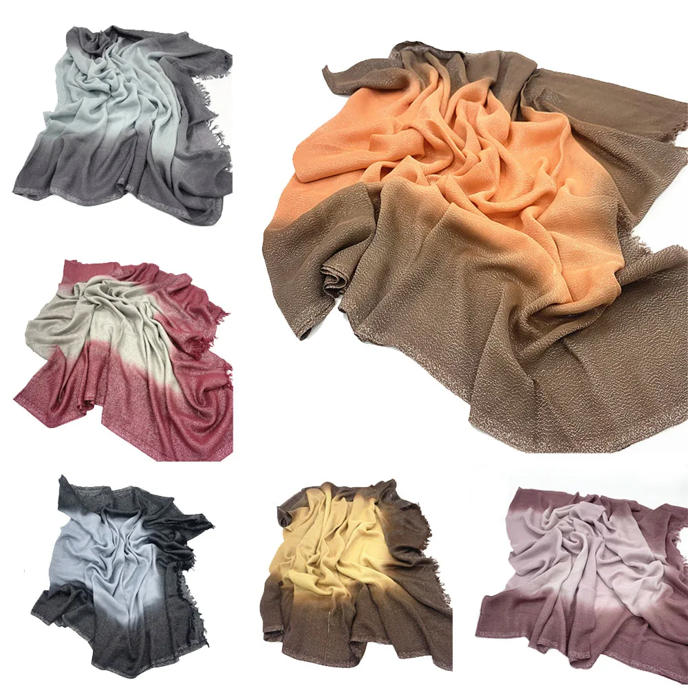 

Luxury Cotton Plain Scarf Women Muslim Hijab Headband Shawl Gradient Lady Wrap Design Muffler Turban Fashion Foulard Bandana New