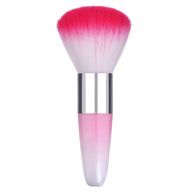 

5 Colors Nail Cleaning Dust Brush Cylinder Handle Art Care Manicure Pedicure Soft Angled Clean FIber Hair Brush Tools
