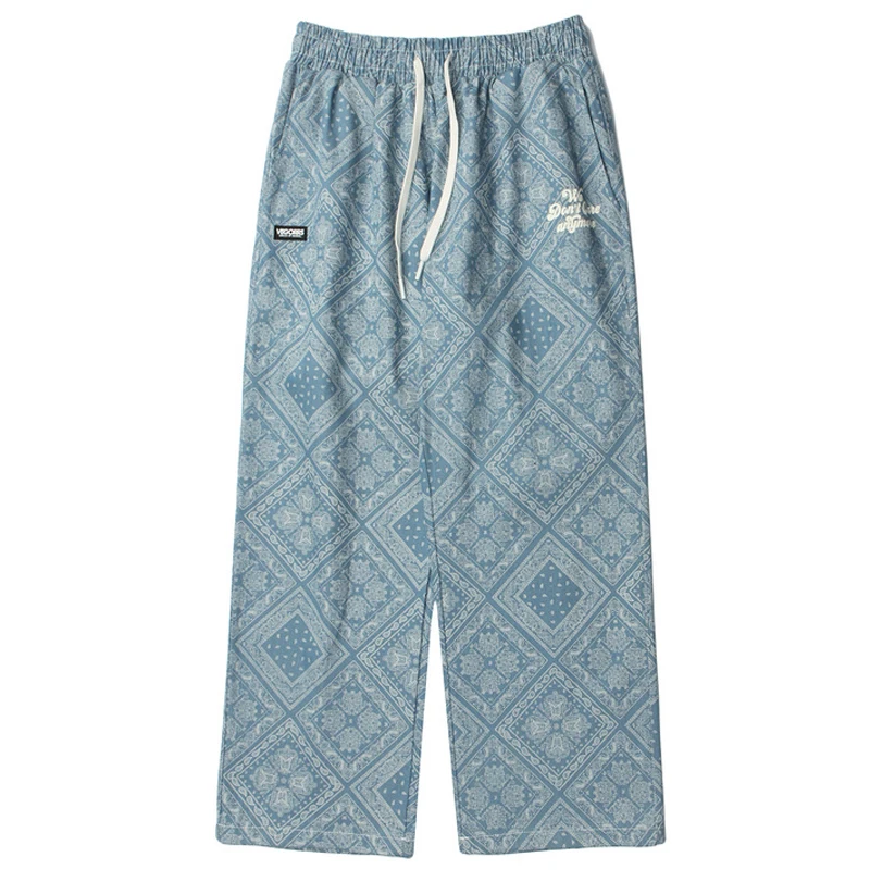

Mens Bandana Paisley Pattern Pants HipHop Streetwear Sweatpants Unisex Oversized Jogger Pants Male Elastic Waist Trousers