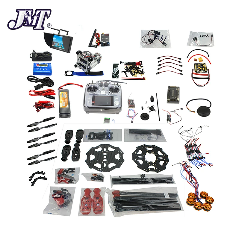 

JMT Full Set 6-axle Aircraft Kit Helicopter 680PRO Frame Kit APM 2.8 Flight Control AT10 Transmitter TX with FPV function