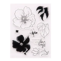 hibiscus flower transparent silicone stamp cutting diy hand account scrapbooking rubber coloring embossed diary decor reusable