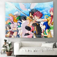 fairy tail tapestry wall hanging tv animation wall tapestry comic cartoon for kids wall carpets home room dorm decor tapestry
