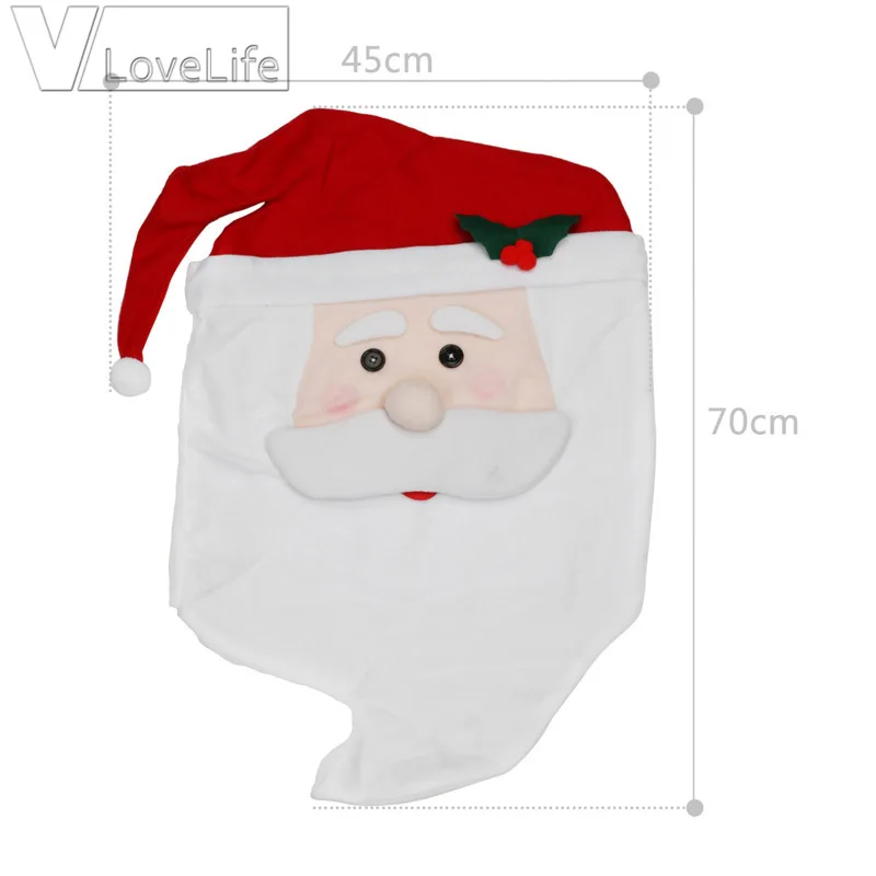 Рождественский чехол на стул 2 шт. чехлы спинки стула Санта-Клауса украшения для
