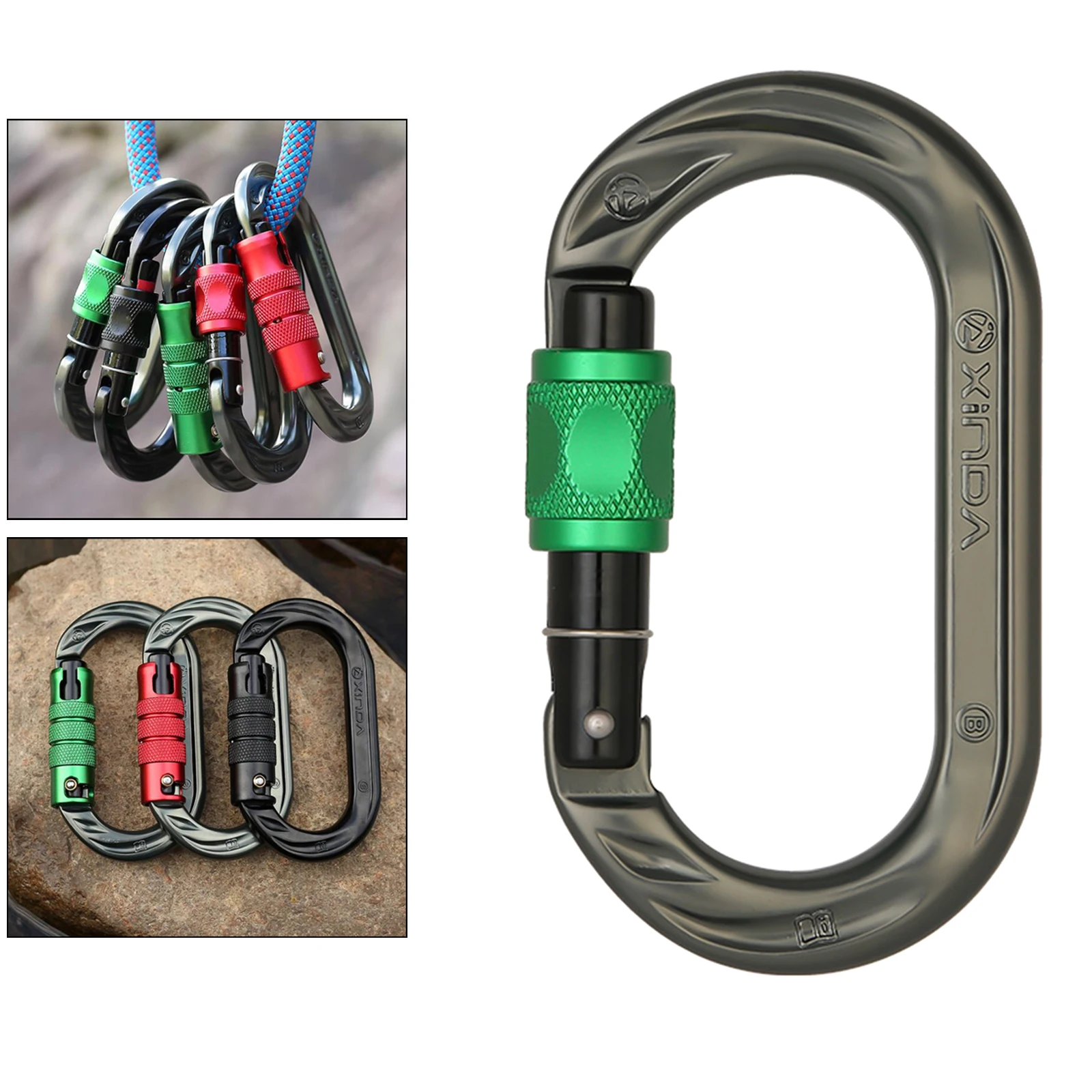 rock climbing carabiner 24kn o shape climbing buckle lock safety lock outdoor camping climbing rappelling canyoning equipment free global shipping