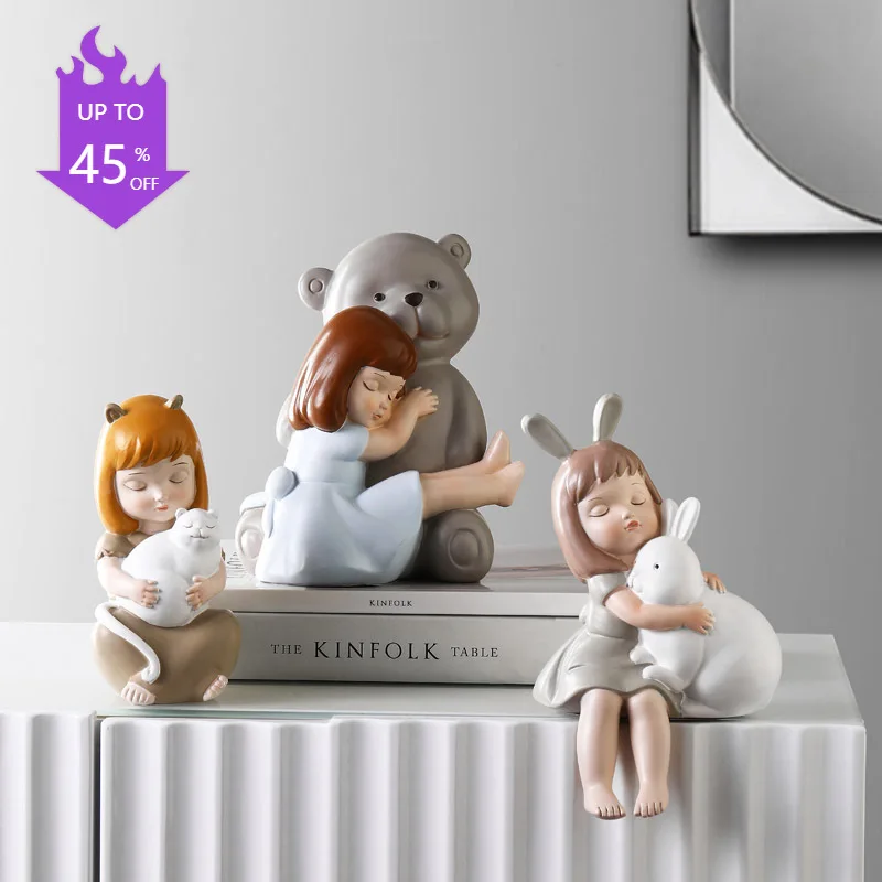

Creative Home Decoration Girl Resin Decoration Figurines for Home Interior Living Room Bedroom Decoration Gift for Girlfriend