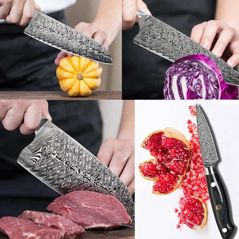 Профессиональный японский набор ножей шеф-повара ручной работы кованый кухонный