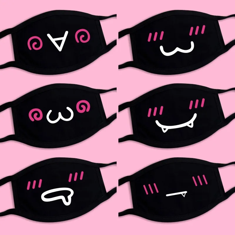 1pcs Cartoon Mask Fashion Cotton Anti-Dust Warm Beard Teeth Print Dustproof Mouth Face Protective Cover Masks Party Favor - купить по