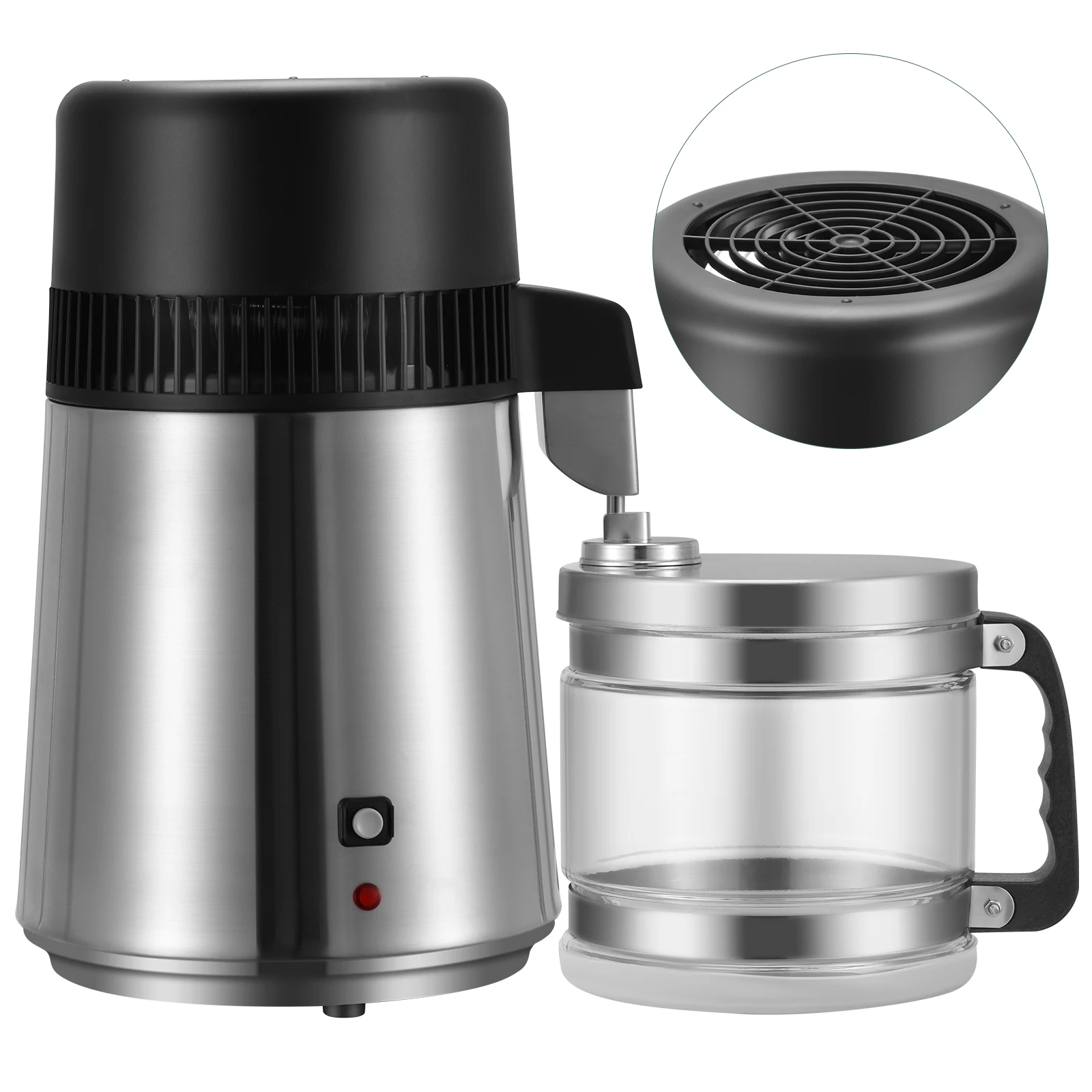 

Brand New 750W 4L Pure Water Distiller Water Purifier Container Stainless Steel Water Filter Device Household Distilled Water