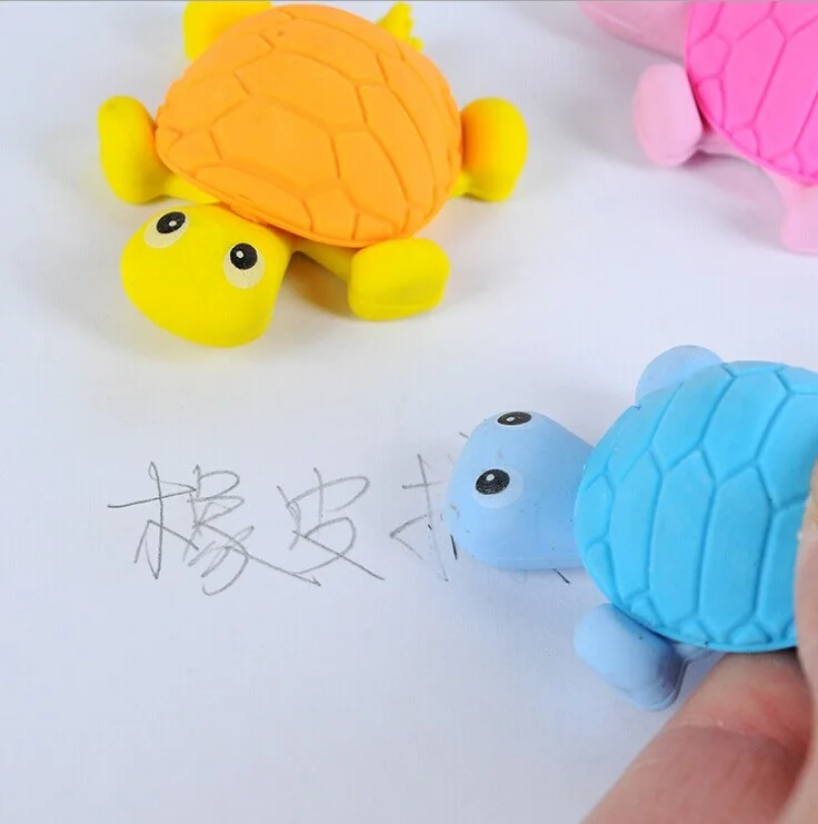 

4pcs/pack New Cute Turtle Style Eraser Funny Creative Eraser Office&Study Rubber Erase Kids Gifts
