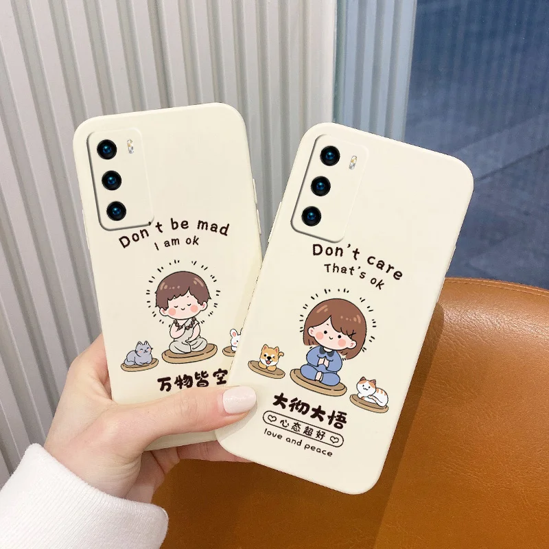 

Rectangle Cute Pattern Phone Case For Huawei P40 P40pro P40ProPlus P30 P20 Pro Mate 40 40Pro 40ProPlus 30 20 Silicone Cover