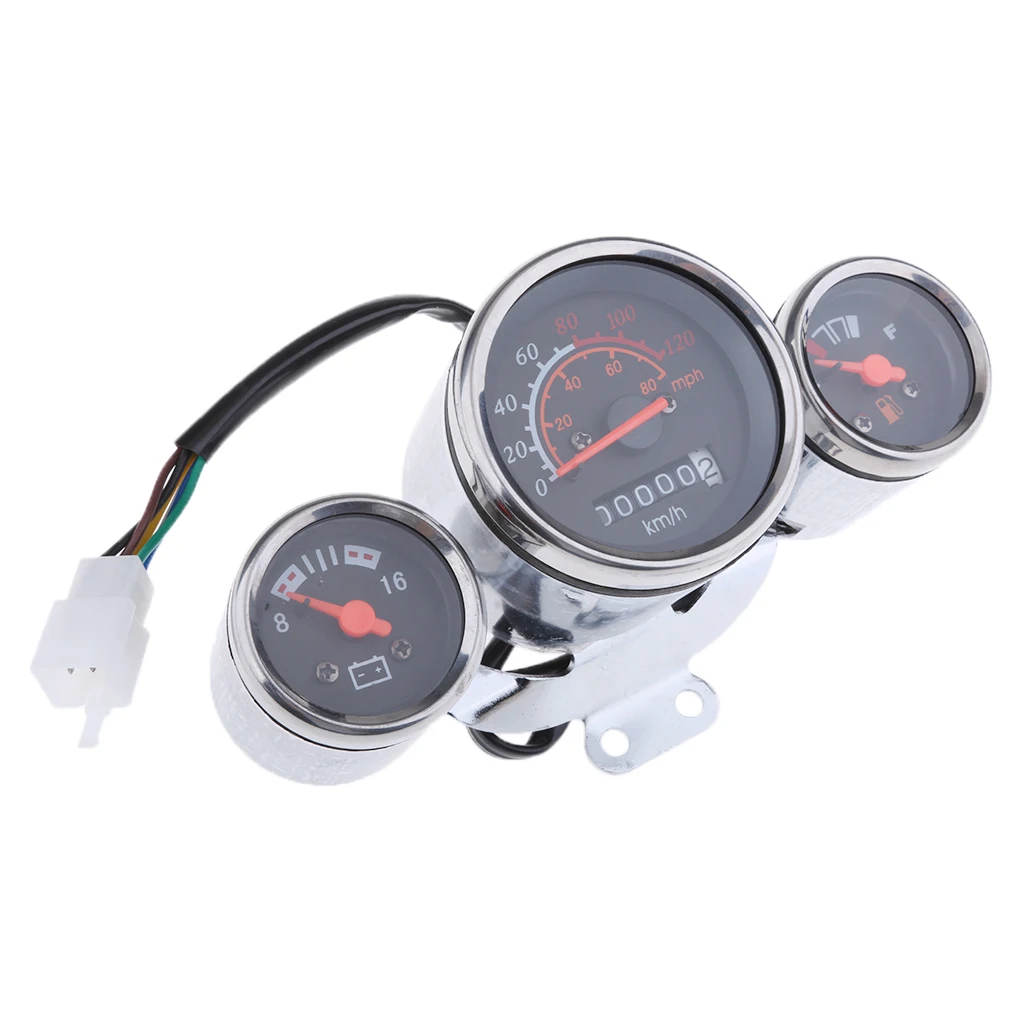 Ретро Модный скутер-сумка мопед Спидометр газовый манометр 12V 0-80 Mph, 0-120Km/H