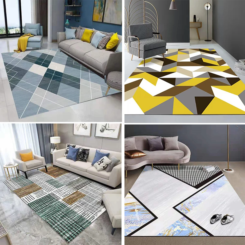 

Nordic style Carpet Bedroom Living Room Balcony Rug Antislip Modern Geometry Printed Carpet for Living Room Decor Area Rugs