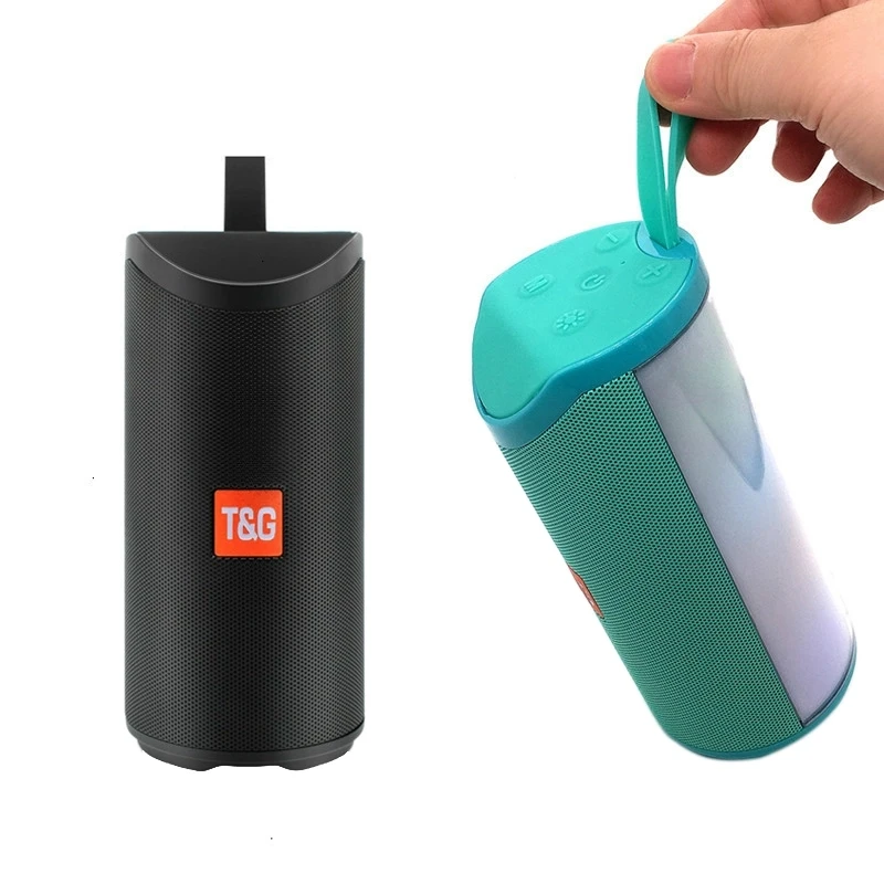 Портативный Bluetooth динамик цилиндрический внешний вид светящийся звук