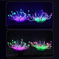 1pc silicone glowing artificial fish tank aquarium coral plants underwater ornament simulation aquatic sea plants decoration