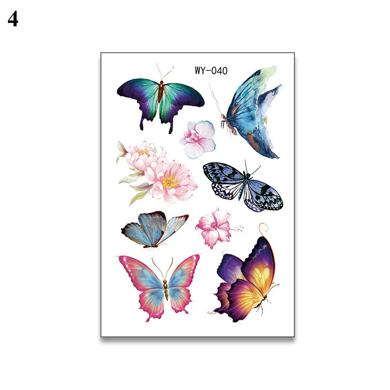 Butterfly Tattoo Cartoon Tattoos Children Party Makeup Temporary Tattoos Body Art Disposable Stickers Butterfly Tattoo Sticker
