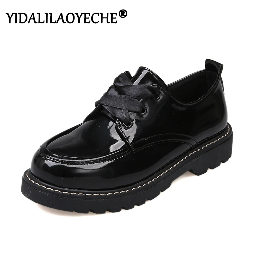 2019 г. осенние женские туфли оксфорды яркая женская обувь из искусственной кожи на