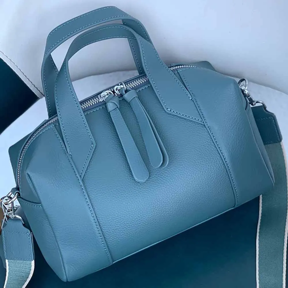 

Women's Genuine Leather Handbags Female Large Capacity Boston Shoulder Bags Brand Pillow Crossbody Bag For Ladies Free Shipping