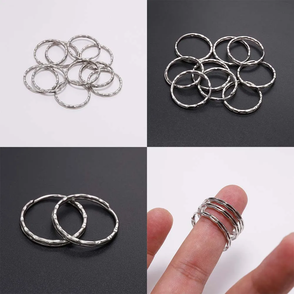 

30pcs Rhodium Keyring Keychain 25mm Split Key Rings Connector Llaveros Clasp Hombre Chaveir For DIY Jewelry Making Supplies