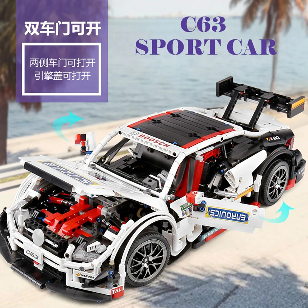

MOUL KING MOC High-Tech Car Benzs AMG C63 DTM Racing Car Model Kit Building Blocks Bricks Compatible 6687 6688 Toys Kids Gifts