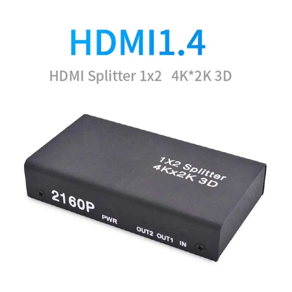 

1x2 HDMI-compatible High Definition Splitter 4Kx2K Simultaneous Display Video Audio Adapter