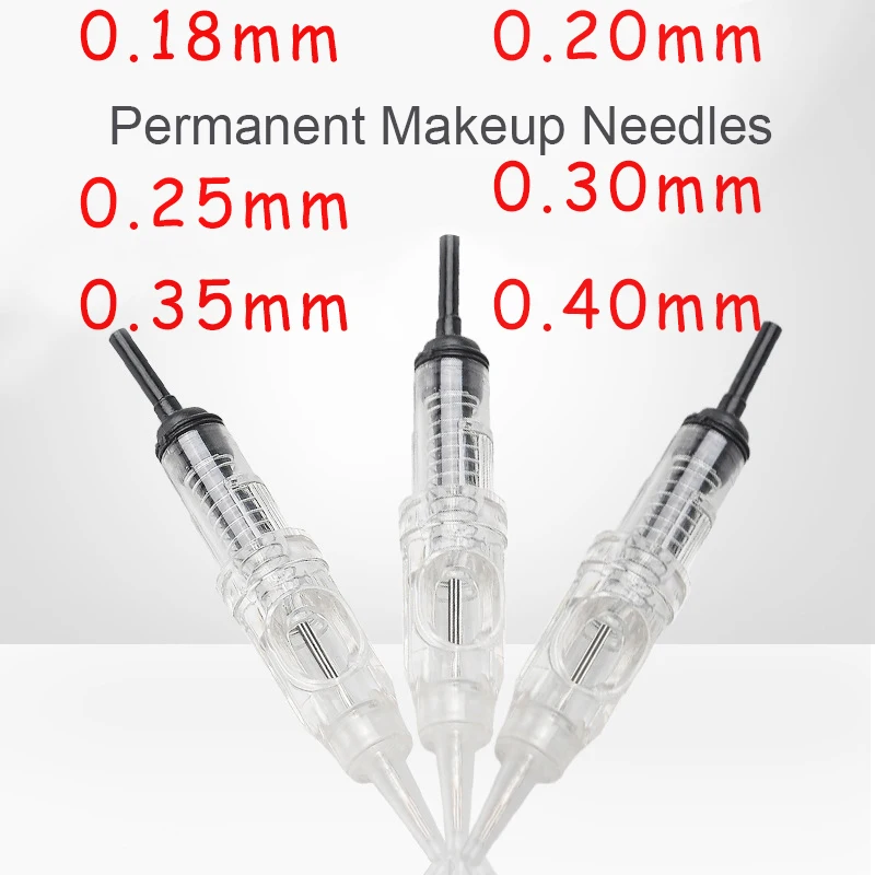 Cartridge Needles 1RL Easy Click Disposable Sterilized Permanent Makeup Cartridge Needles Tips For Eyebrow Lips Agulhas 0.18mm
