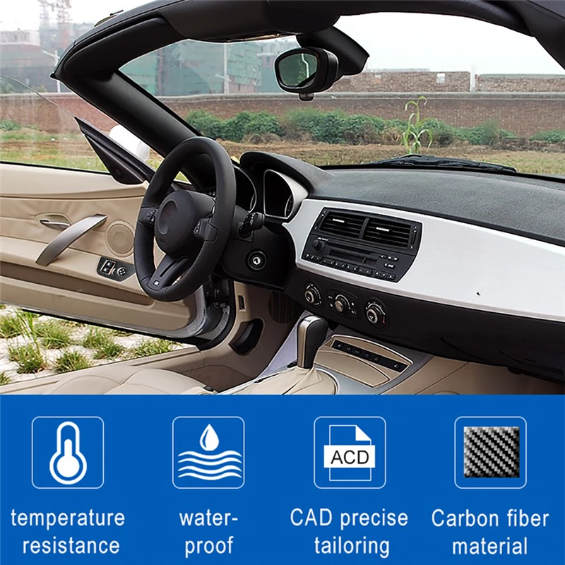 For BMW Z4 2003-08 Car Accessories Car Decoration Stickers Carbon Fiber Cover Trim Door Control Type A 2PCS