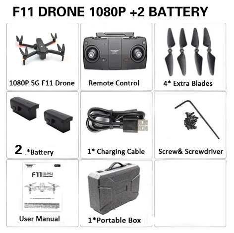 2battery 1080p bag1 SJRC F11 Дрон с GPS с Wi-Fi FPV 1080 P/2 K камера бесщеточный Квадрокоптер 25 минут время полета управление жестами складной Дрон Vs CG033 - Цвет: 2battery 1080p bag1