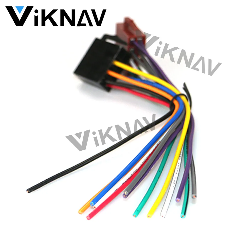 

Car ISO universal car radio adapter male wire cable connector wiring harness and loudspeaker 12-001