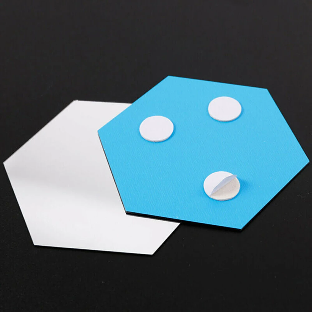 

24Pcs Hexagon Mirror Sticker Self-adhesive Mosaic Tiles Bathroom Decorative Mirror Stickers Decor Bathroom Modern Accessories