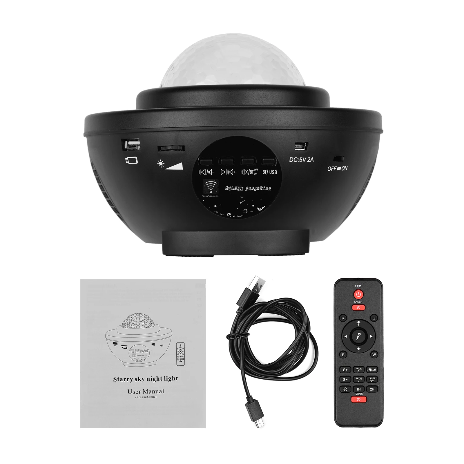 

Muslady LED Galaxy Starry Projector Lamp Light BT Music Speaker RGBW for Bedroom Night Light Christmas KTV Party Room Decor