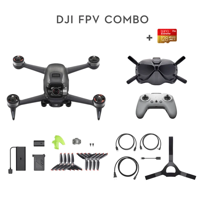 DJI FPV Drone + Remote control + Goggles Combo + 128Gb SD card