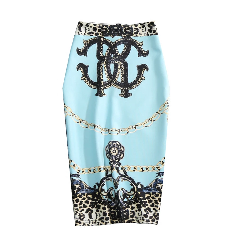 Женская облегающая офисная юбка-карандаш CR с принтом модная эластичная юбка