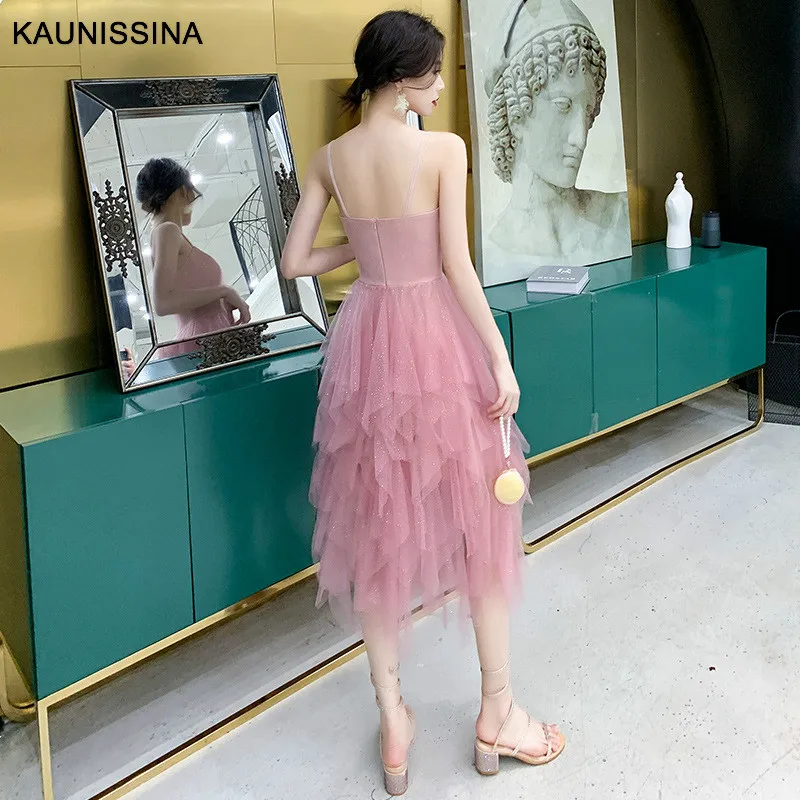 Розовое Коктейльное Платье KAUNISSINA красивые сексуальные платья на