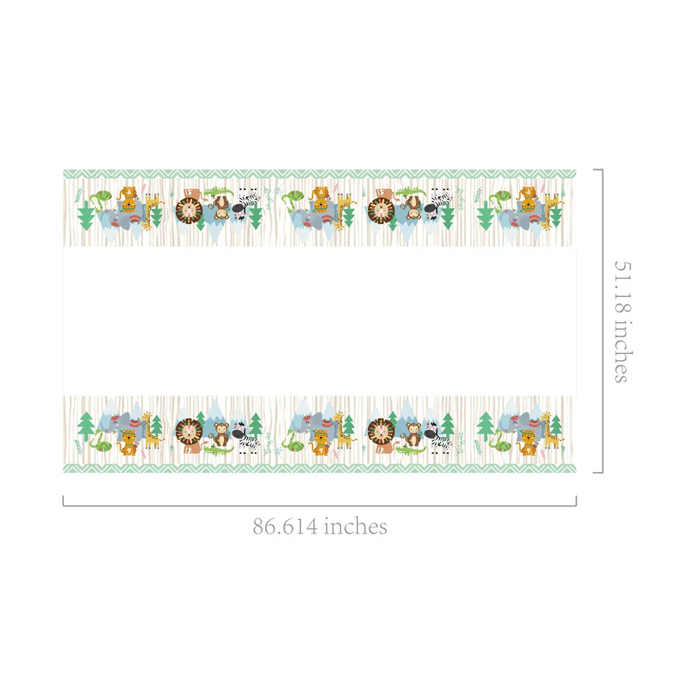 130*220 см индийский Животные одноразовые Tablecover лесной мультфильм скатерть