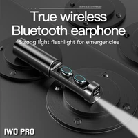 5 2 chip earphone bluetooth earphones led flashlight in ear headphones blutooth gaming headset with microphone sport handsfree