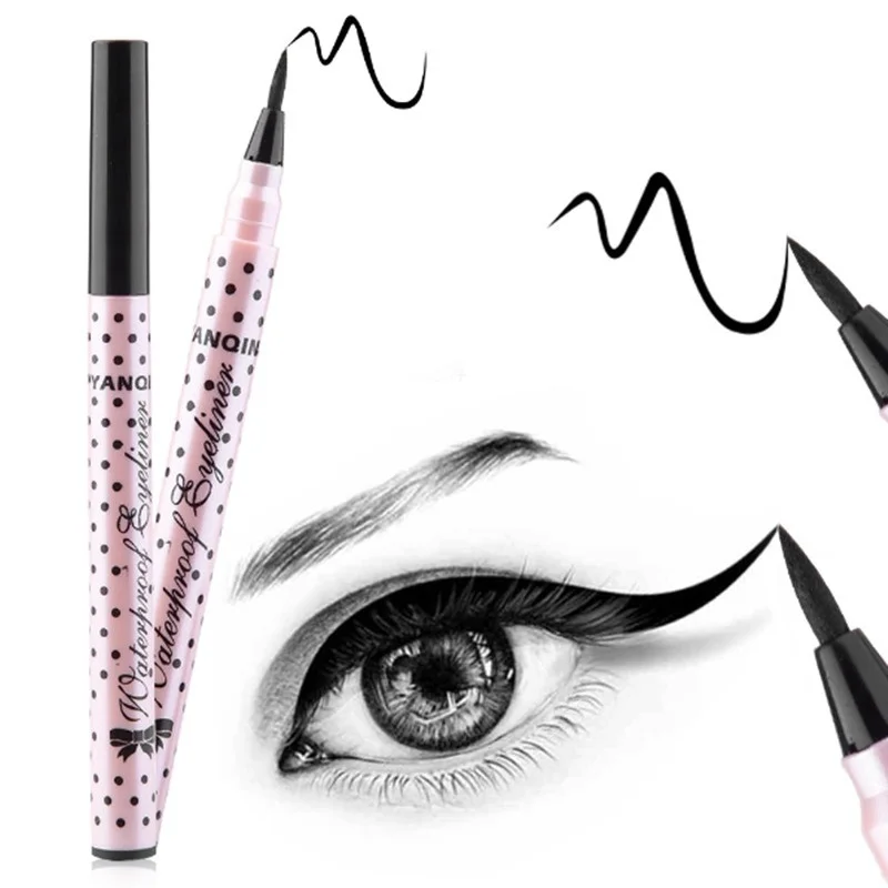 

Ultimate 1 Pcs Black Long Lasting Eye Liner Pencil Waterproof Eyeliner Smudge-Proof Cosmetic Beauty Makeup Liquid Pink dots