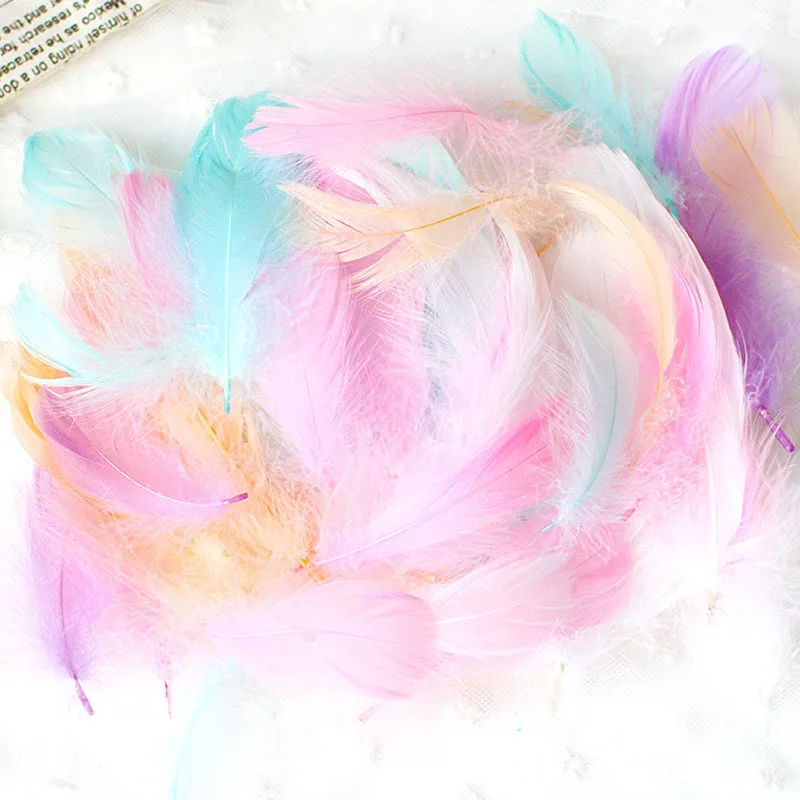 

50Pcs/Pack Handmade Toys with Colored Feathers DIY Material Paste Decorative Children Creative Art and Labor Course Material
