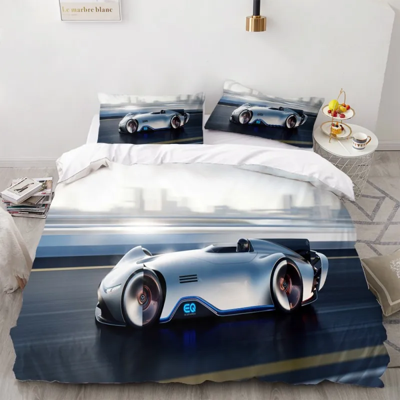 

3D Car Printed Bedding Set Teen Boy Down Quilt Cover Pillowcase Double Queen King Size Quilt Cover Home Textile Set