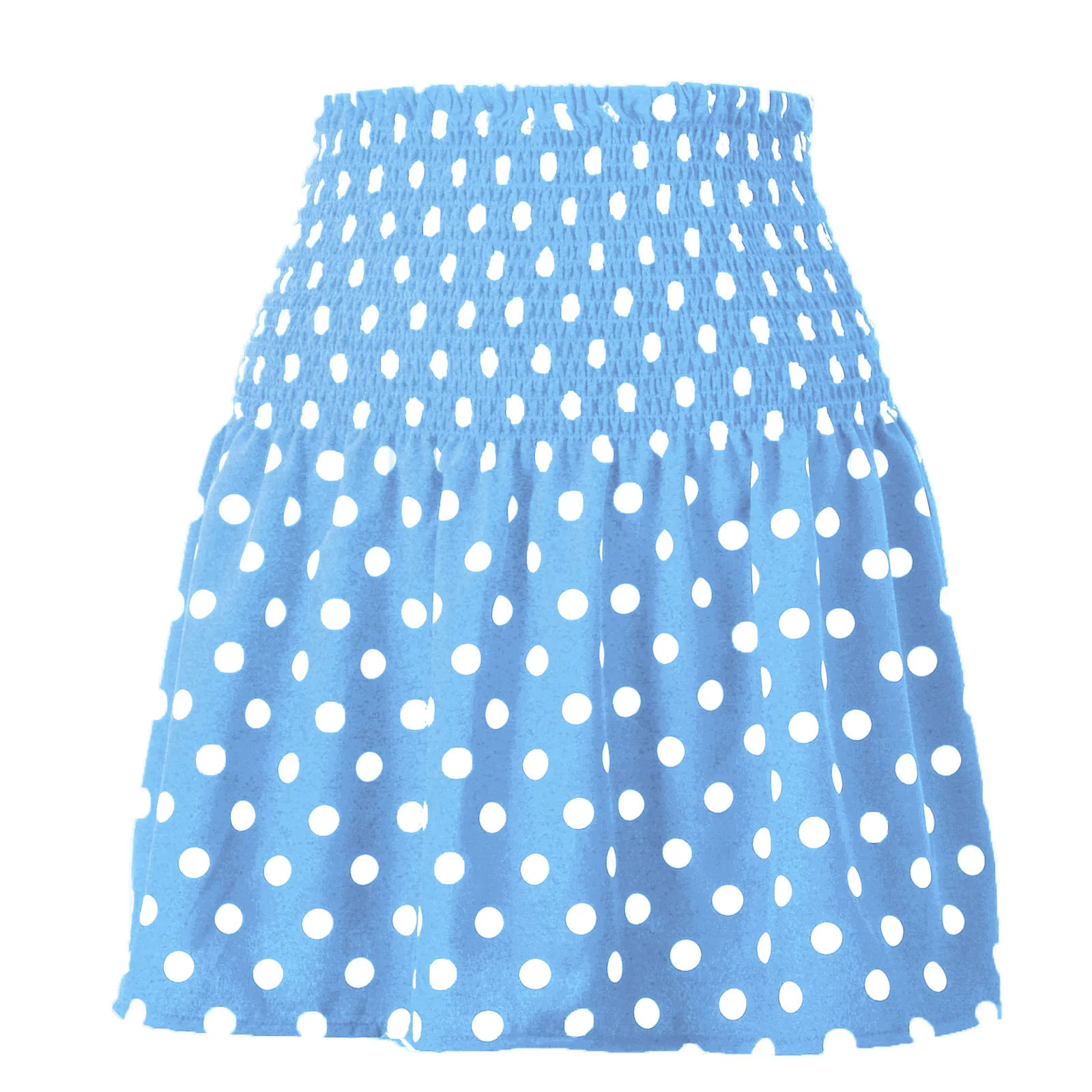 

2021 Fashion Skirts Women High Waist Dot Print Mini Skirt Elasticity Waist A-line Short Skirt