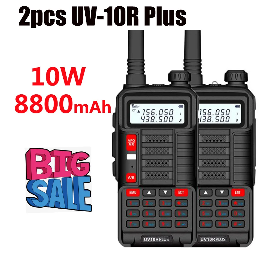 

2 pcs walkie-talkies ptt baofeng uv 10R midland Station for police radio talki walkie portable radios am fm amateur wireless