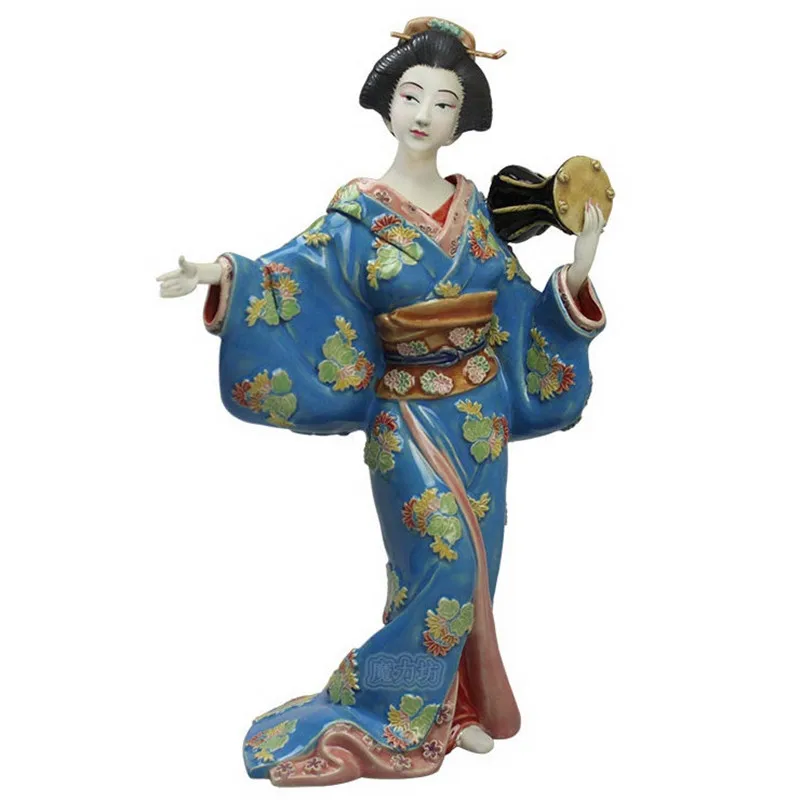 WU CHEN длинное японское кимоно Geisha Леди Статуя антикварная Керамическая Женская