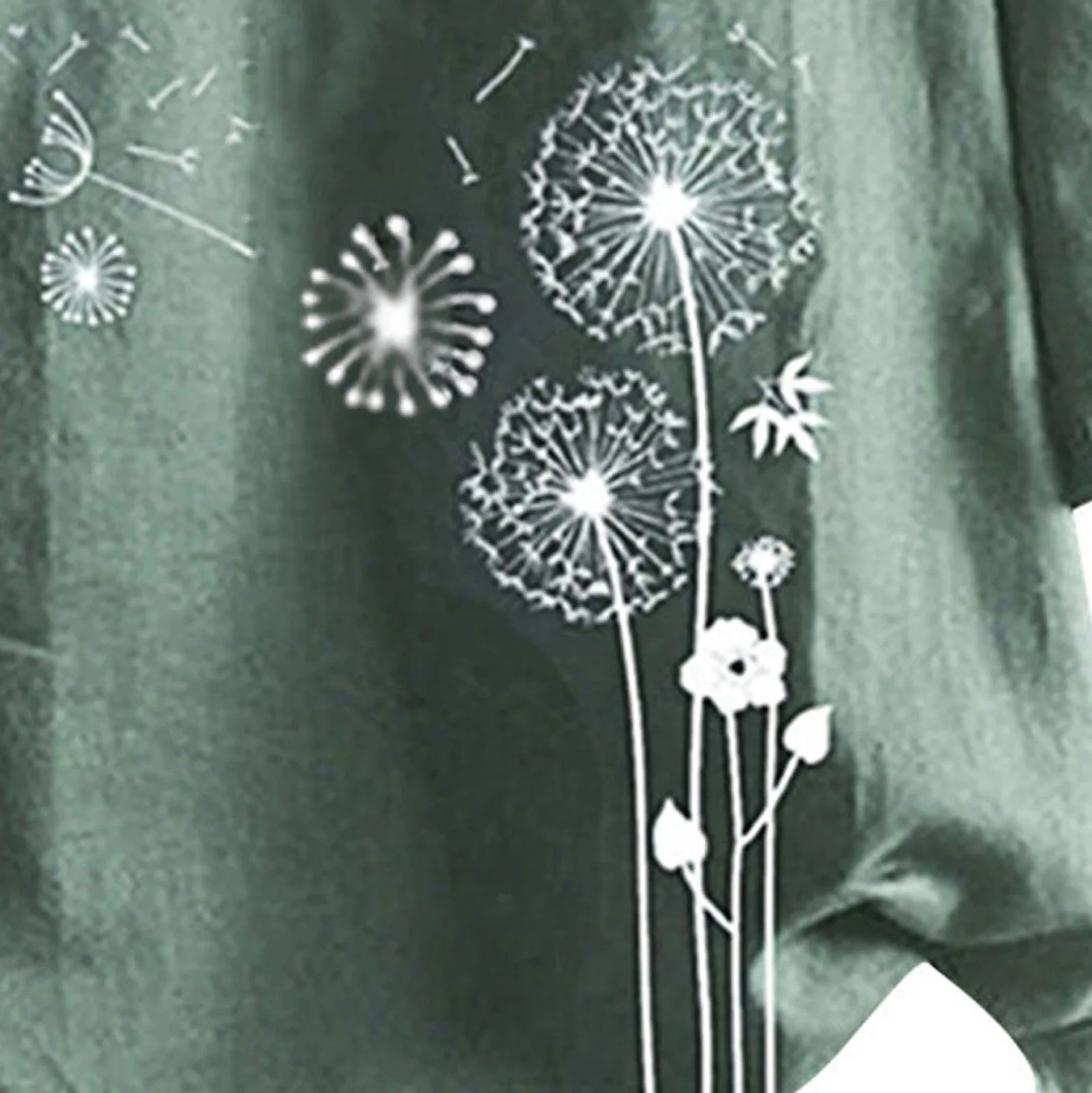 

Dandelion Print Blouse For Women Button O-Neck Short Sleeve Loose Shirt Blouse Vintage Tops Summer Shirts ropa mujer verano