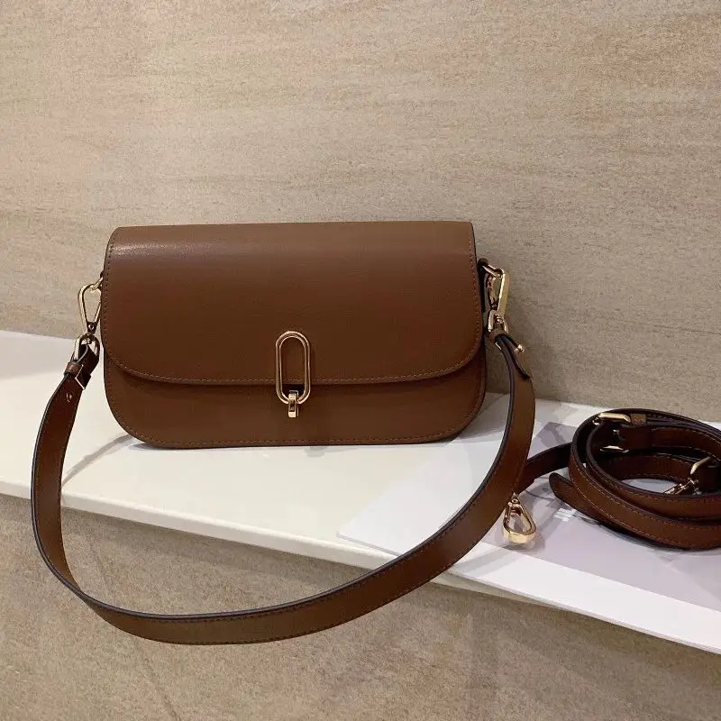 

WOONAM Women Fashion Handbag Genuine Calf Leather Flap Shoulder Crossbody Bag Lady Purse