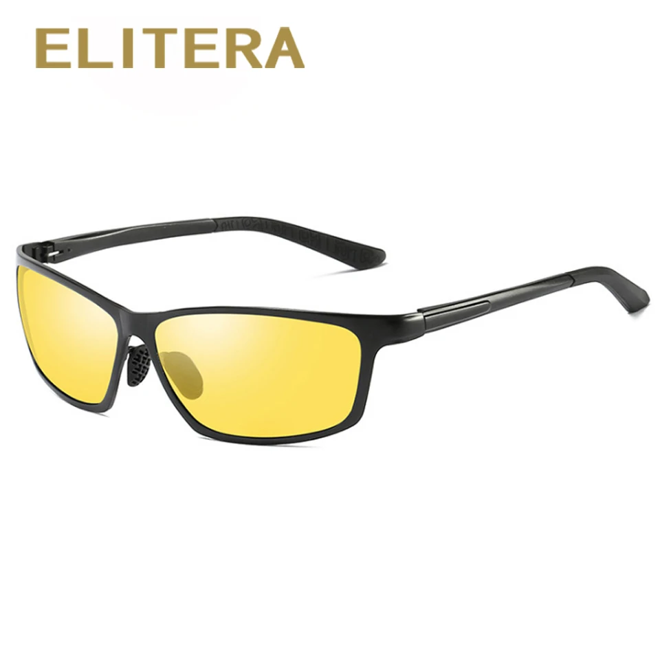 

ELITERA Night Vision Goggles Women Sun Glasses Fashion Unisex Classic Anti-Glare Car Driving Rectangle polarized sunglasses men