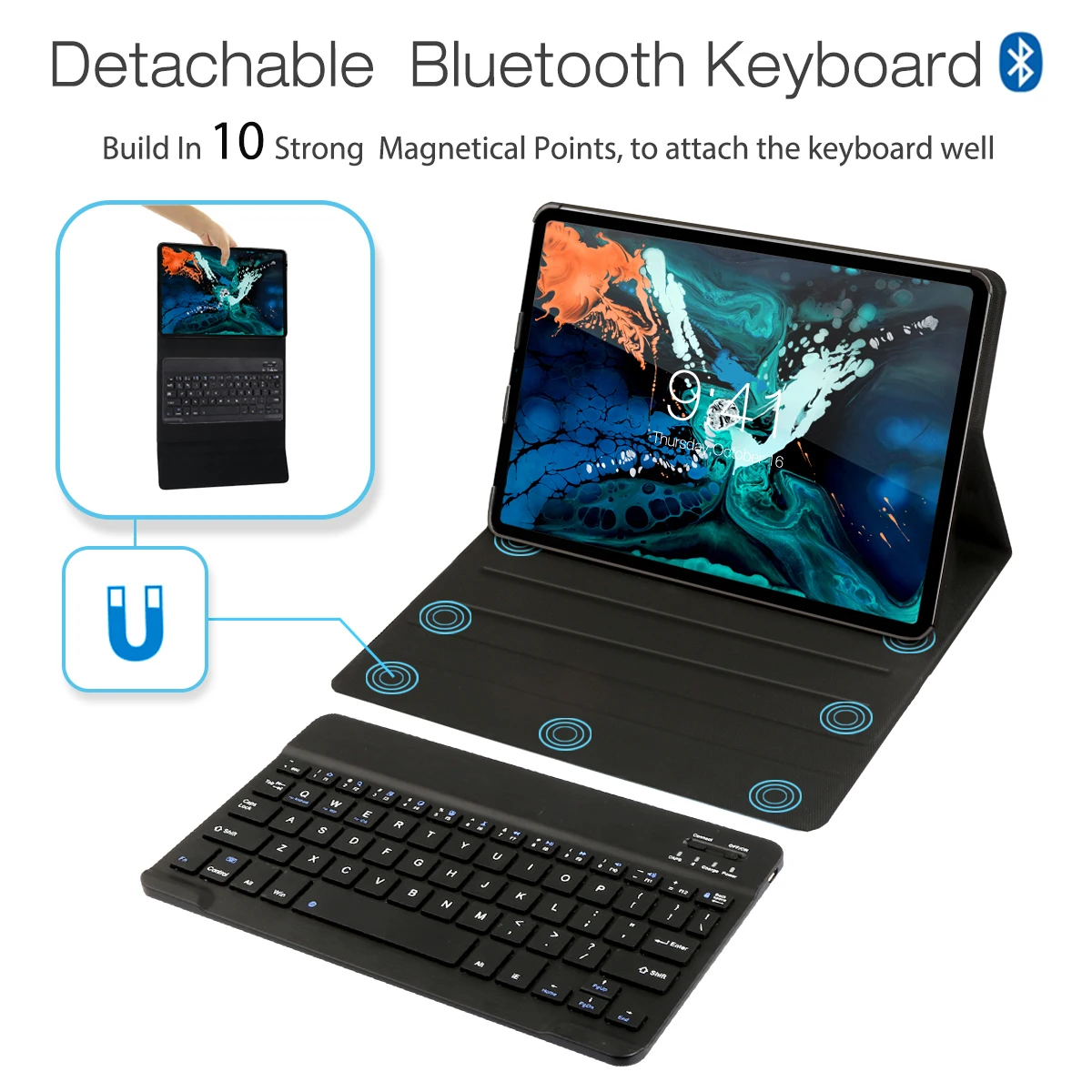 Чехол из искусственной кожи с Bluetooth клавиатурой для iPad Pro, 11 дюймов, A1934, A80, A2013, a1989, магнитная противоскользящая Крышка для планшета Apple