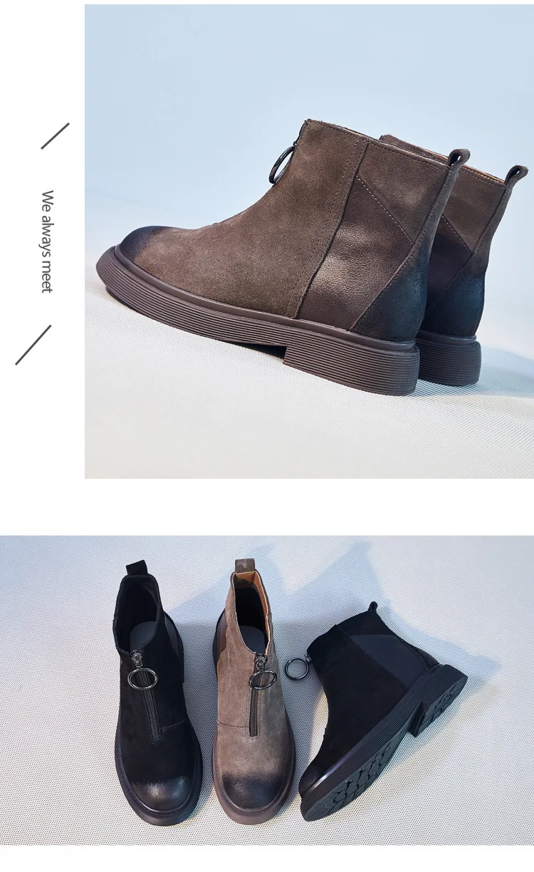 Botas mujer в стиле ретро; ; повседневная обувь; Ботинки martin; женские модные брендовые ботильоны из натуральной кожи с заклепками; Цвет Черный