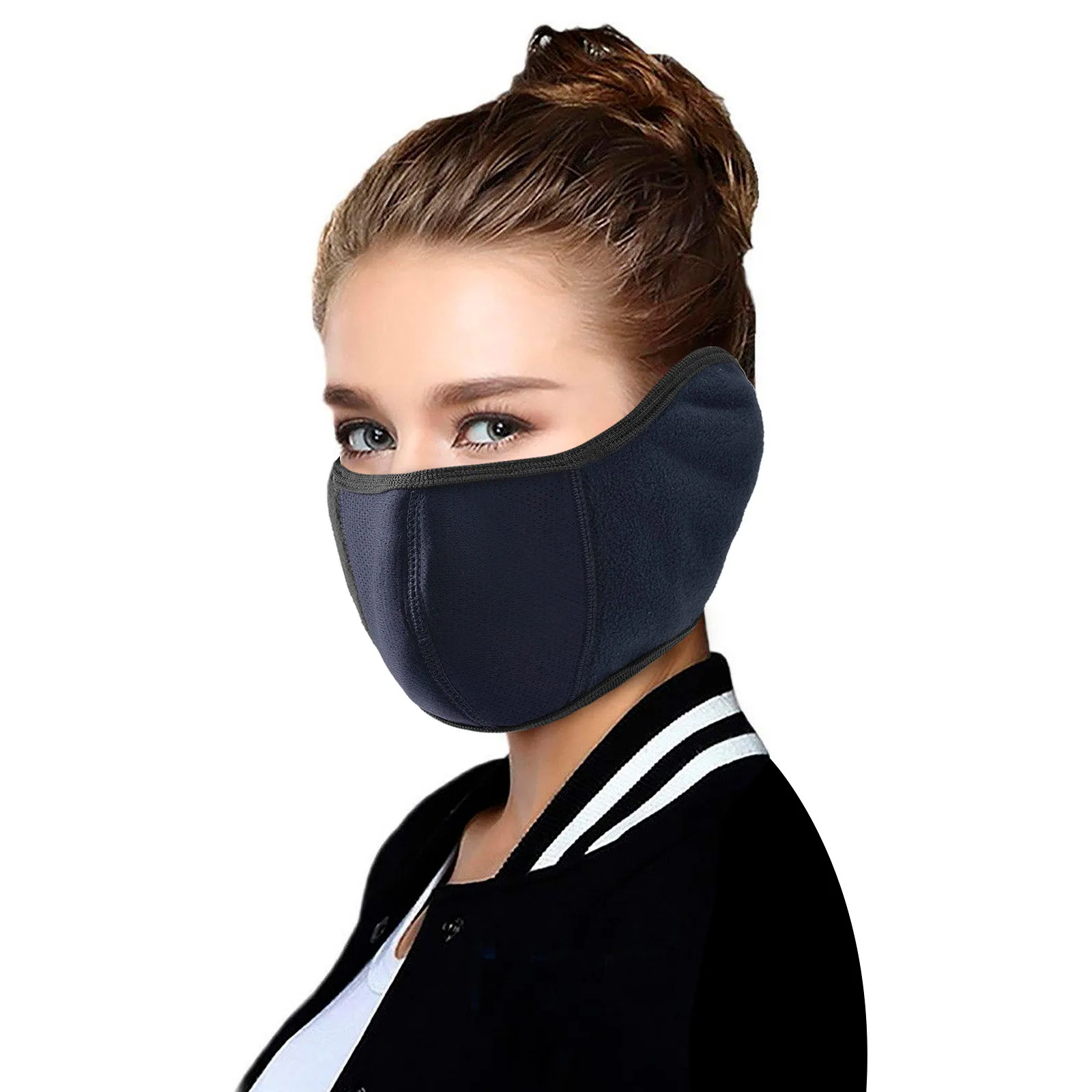 Однотонные Зимние теплые наушники для взрослых езды на велосипеде дышащие