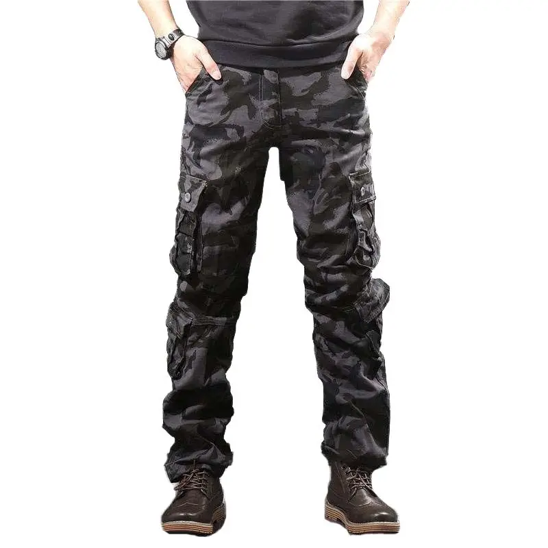 Брюки-карго мужские камуфляжные, повседневные тактические штаны в стиле милитари, много карманов, Джоггеры в стиле хип-хоп, уличная одежда