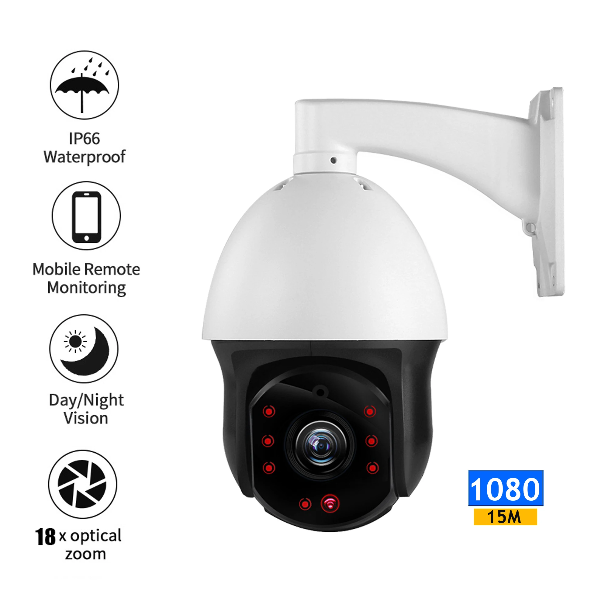 ZGWANG 1080P PTZ IP камера H265 наружная 150 м ночное видение 18x зум камеры Водонепроницаемая